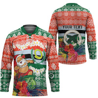 Personalised Penama Joyeux Noel Hockey Jersey Proud To Be a Ni-Van Sand Drawing Art - Polynesian Pride