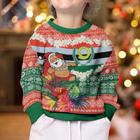 Personalised Penama Joyeux Noel Kid Ugly Christmas Sweater Proud To Be a Ni-Van Sand Drawing Art - Polynesian Pride