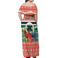 Personalised Penama Joyeux Noel Off Shoulder Maxi Dress Proud To Be a Ni-Van Sand Drawing Art - Polynesian Pride