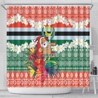 Personalised Penama Joyeux Noel Shower Curtain Proud To Be a Ni-Van Sand Drawing Art - Polynesian Pride