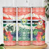 Personalised Penama Joyeux Noel Skinny Tumbler Proud To Be a Ni-Van Sand Drawing Art - Polynesian Pride