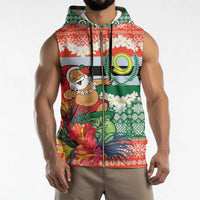 Personalised Penama Joyeux Noel Sleeveless Zip Hoodie Proud To Be a Ni-Van Sand Drawing Art - Polynesian Pride