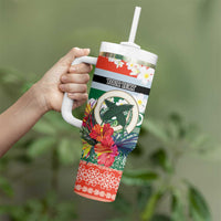 Personalised Penama Joyeux Noel Tumbler With Handle Proud To Be a Ni-Van Sand Drawing Art - Polynesian Pride