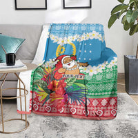 Personalised Sanma Joyeux Noel Blanket Proud To Be a Ni-Van Sand Drawing Art - Polynesian Pride