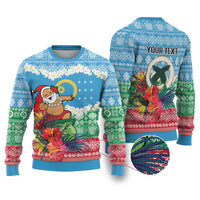 Personalised Sanma Joyeux Noel Ugly Christmas Sweater Proud To Be a Ni-Van Sand Drawing Art - Polynesian Pride