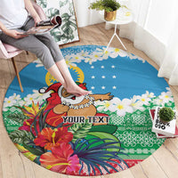 Personalised Sanma Joyeux Noel Round Carpet Proud To Be a Ni-Van Sand Drawing Art - Polynesian Pride
