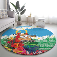 Personalised Sanma Joyeux Noel Round Carpet Proud To Be a Ni-Van Sand Drawing Art - Polynesian Pride