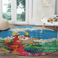 Personalised Sanma Joyeux Noel Round Carpet Proud To Be a Ni-Van Sand Drawing Art - Polynesian Pride