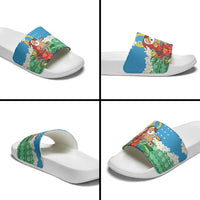 Personalised Sanma Joyeux Noel Slide Sandals Proud To Be a Ni-Van Sand Drawing Art - Polynesian Pride