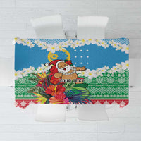 Personalised Sanma Joyeux Noel Tablecloth Proud To Be a Ni-Van Sand Drawing Art - Polynesian Pride