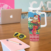 Personalised Sanma Joyeux Noel Tumbler With Handle Proud To Be a Ni-Van Sand Drawing Art - Polynesian Pride