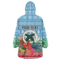 Personalised Sanma Joyeux Noel Wearable Blanket Hoodie Proud To Be a Ni-Van Sand Drawing Art - Polynesian Pride