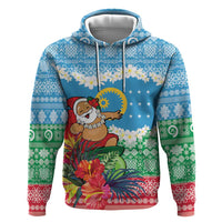 Personalised Sanma Joyeux Noel Zip Hoodie Proud To Be a Ni-Van Sand Drawing Art - Polynesian Pride