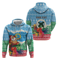 Personalised Sanma Joyeux Noel Zip Hoodie Proud To Be a Ni-Van Sand Drawing Art - Polynesian Pride