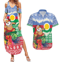 Personalised Shefa Joyeux Noel Couples Matching Summer Maxi Dress and Hawaiian Shirt Proud To Be a Ni-Van Sand Drawing Art - Polynesian Pride