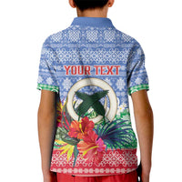 Personalised Shefa Joyeux Noel Kid Polo Shirt Proud To Be a Ni-Van Sand Drawing Art - Polynesian Pride