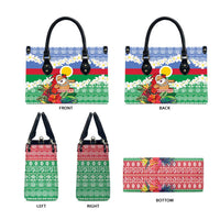 Personalised Shefa Joyeux Noel Leather Bag Proud To Be a Ni-Van Sand Drawing Art - Polynesian Pride