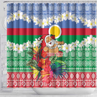 Personalised Shefa Joyeux Noel Shower Curtain Proud To Be a Ni-Van Sand Drawing Art - Polynesian Pride