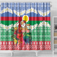 Personalised Shefa Joyeux Noel Shower Curtain Proud To Be a Ni-Van Sand Drawing Art - Polynesian Pride