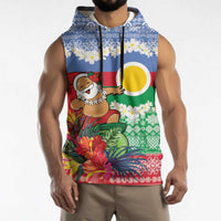 Personalised Shefa Joyeux Noel Sleeveless Hoodie Proud To Be a Ni-Van Sand Drawing Art - Polynesian Pride