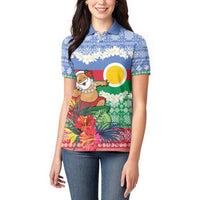 Personalised Shefa Joyeux Noel Women Polo Shirt Proud To Be a Ni-Van Sand Drawing Art - Polynesian Pride