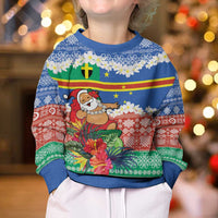 Personalised Tafea Joyeux Noel Kid Ugly Christmas Sweater Proud To Be a Ni-Van Sand Drawing Art - Polynesian Pride