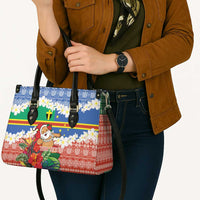 Personalised Tafea Joyeux Noel Leather Bag Proud To Be a Ni-Van Sand Drawing Art - Polynesian Pride