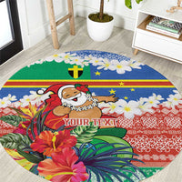 Personalised Tafea Joyeux Noel Round Carpet Proud To Be a Ni-Van Sand Drawing Art - Polynesian Pride