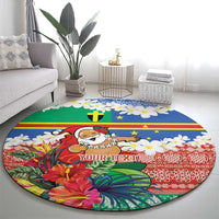 Personalised Tafea Joyeux Noel Round Carpet Proud To Be a Ni-Van Sand Drawing Art - Polynesian Pride