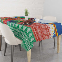 Personalised Tafea Joyeux Noel Tablecloth Proud To Be a Ni-Van Sand Drawing Art - Polynesian Pride