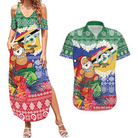 Personalised Torba Joyeux Noel Couples Matching Summer Maxi Dress and Hawaiian Shirt Proud To Be a Ni-Van Sand Drawing Art - Polynesian Pride