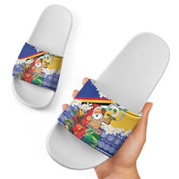 Personalised Torba Joyeux Noel Slide Sandals Proud To Be a Ni-Van Sand Drawing Art - Polynesian Pride