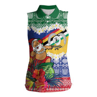 Personalised Torba Joyeux Noel Women Sleeveless Polo Shirt Proud To Be a Ni-Van Sand Drawing Art - Polynesian Pride