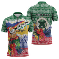 Personalised Torba Joyeux Noel Zipper Polo Shirt Proud To Be a Ni-Van Sand Drawing Art - Polynesian Pride