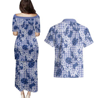 Mokihana Maile Ilima Leis Paniolo Palaka Couples Matching Puletasi and Hawaiian Shirt Hawaiian Polu Spirit LT9 - Polynesian Pride