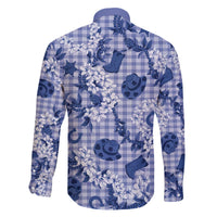 Mokihana Maile Ilima Leis Paniolo Palaka Family Matching Off The Shoulder Long Sleeve Dress and Hawaiian Shirt Hawaiian Polu Spirit - Polynesian Pride