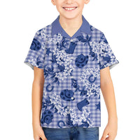 Mokihana Maile Ilima Leis Paniolo Palaka Kid Hawaiian Shirt Hawaiian Polu Spirit - Polynesian Pride