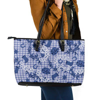 Mokihana Maile Ilima Leis Paniolo Palaka Leather Tote Bag Hawaiian Polu Spirit - Polynesian Pride