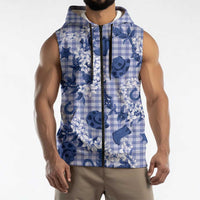Mokihana Maile Ilima Leis Paniolo Palaka Sleeveless Zip Hoodie Hawaiian Polu Spirit LT9 - Polynesian Pride