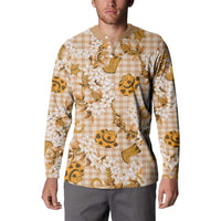 Mokihana Maile Ilima Leis Paniolo Palaka Button Sweatshirt Hawaiian Kula Spirit - Polynesian Pride