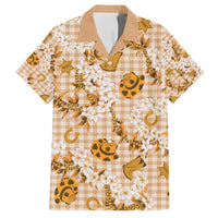 Mokihana Maile Ilima Leis Paniolo Palaka Family Matching Long Sleeve Bodycon Dress and Hawaiian Shirt Hawaiian Kula Spirit LT9 Dad's Shirt - Short Sleeve Gold - Polynesian Pride
