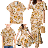Mokihana Maile Ilima Leis Paniolo Palaka Family Matching Mermaid Dress and Hawaiian Shirt Hawaiian Kula Spirit LT9 - Polynesian Pride