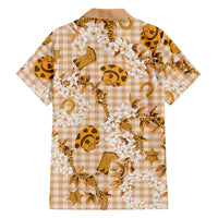 Mokihana Maile Ilima Leis Paniolo Palaka Family Matching Off The Shoulder Long Sleeve Dress and Hawaiian Shirt Hawaiian Kula Spirit LT9 - Polynesian Pride