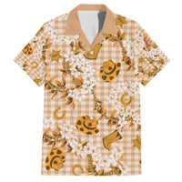 Mokihana Maile Ilima Leis Paniolo Palaka Family Matching Off Shoulder Maxi Dress and Hawaiian Shirt Hawaiian Kula Spirit LT9 Dad's Shirt - Short Sleeve Gold - Polynesian Pride