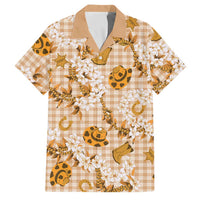 Mokihana Maile Ilima Leis Paniolo Palaka Family Matching Tank Maxi Dress and Hawaiian Shirt Hawaiian Kula Spirit LT9 Dad's Shirt - Short Sleeve Gold - Polynesian Pride