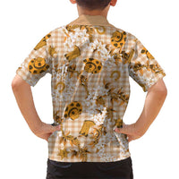 Mokihana Maile Ilima Leis Paniolo Palaka Kid Hawaiian Shirt Hawaiian Kula Spirit - Polynesian Pride