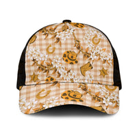 Mokihana Maile Ilima Leis Paniolo Palaka Mesh Trucker Cap Hawaiian Kula Spirit - Polynesian Pride