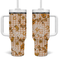 Mokihana Maile Ilima Leis Paniolo Palaka Tumbler With Handle Hawaiian Kula Spirit - Polynesian Pride