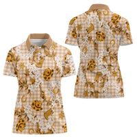 Mokihana Maile Ilima Leis Paniolo Palaka Women Polo Shirt Hawaiian Kula Spirit LT9 - Polynesian Pride