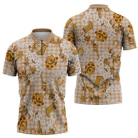 Mokihana Maile Ilima Leis Paniolo Palaka Zipper Polo Shirt Hawaiian Kula Spirit - Polynesian Pride